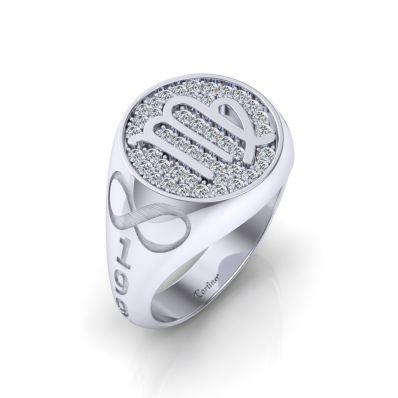 Nhẫn Nam Đính Kim Cương Men Ring 90 - T