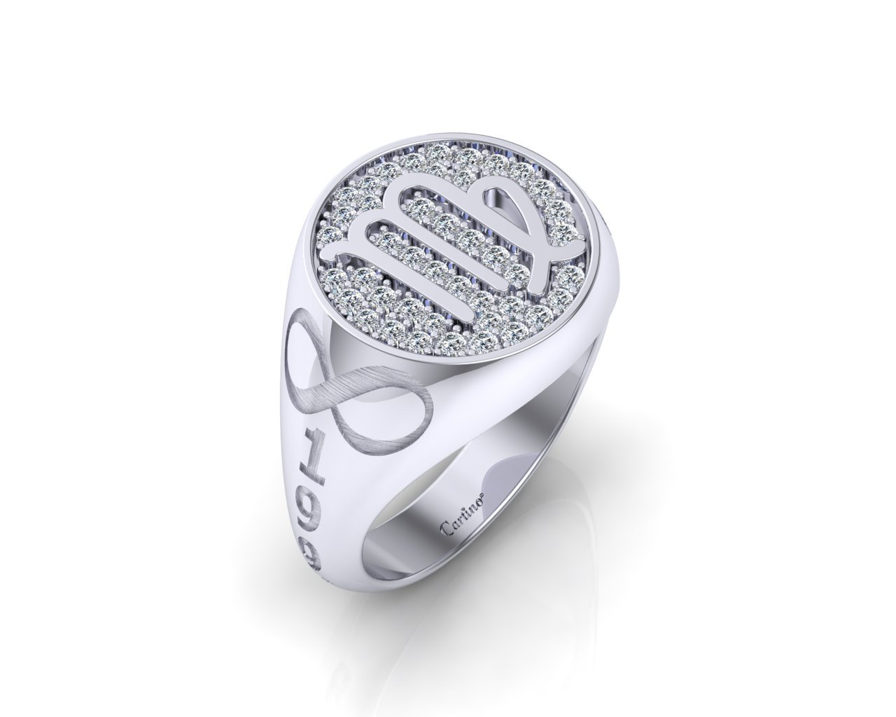 Nhẫn Nam Đính Kim Cương Men Ring 90 - T