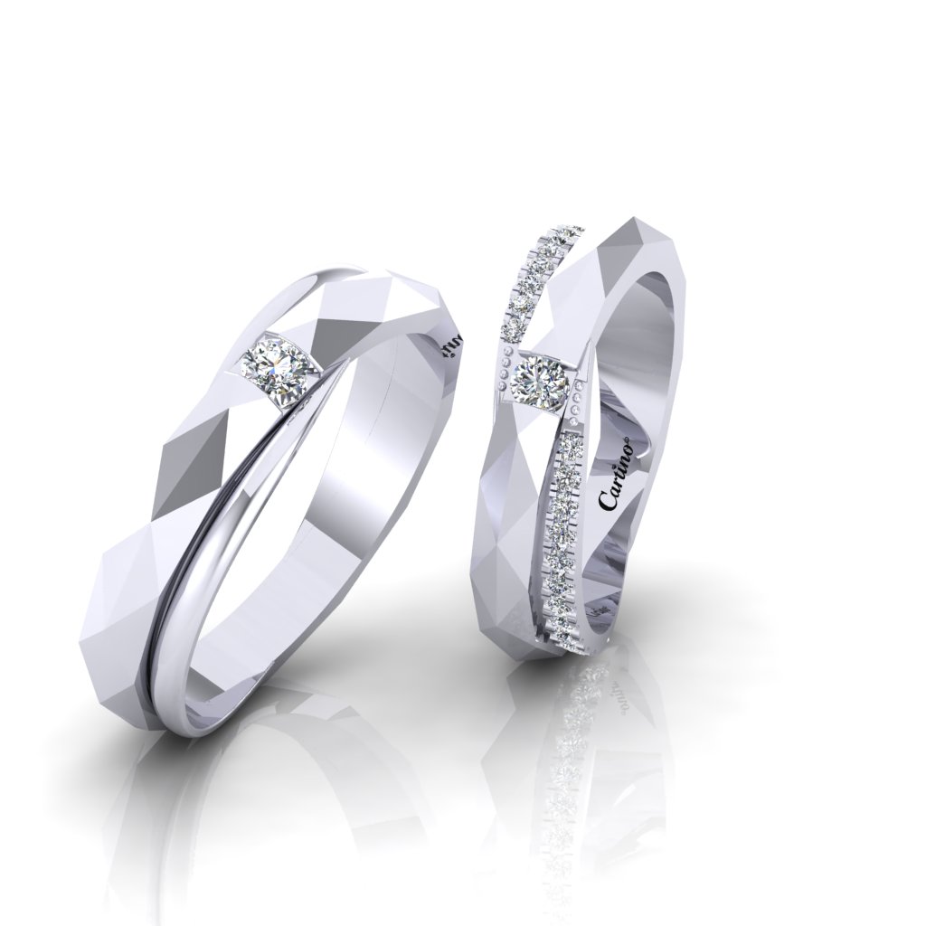 Nhẫn Bạch Kim Đôi - Nhẫn Cưới Platinum Kim Cương SHARP RING 7