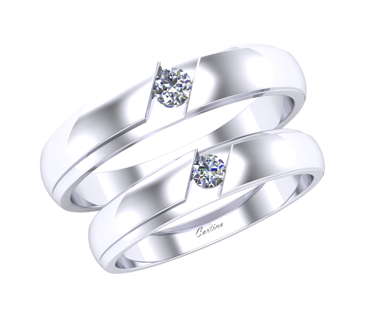 Nhẫn Cưới Platinum SHARP RING 2