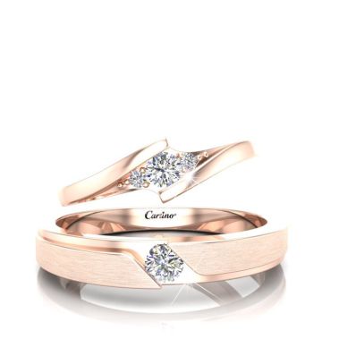 Nhẫn Cưới Vàng Hồng Kim Cương SHARP RING 3