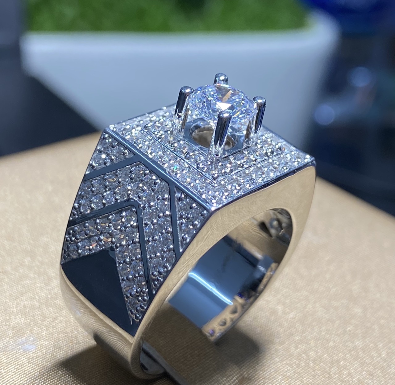 Nhẫn Nam Đá CZ Men Ring 54